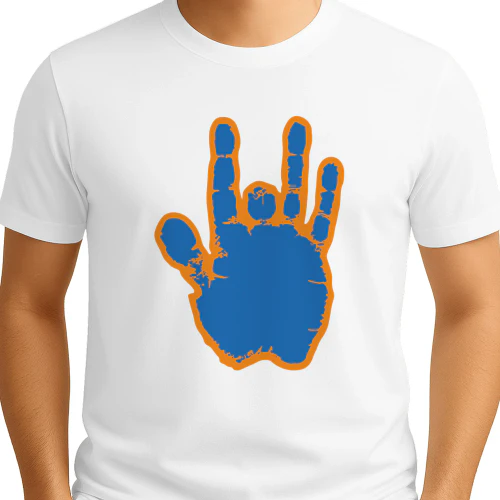 Jerry Garcia Blue & Orange Hand Shirt
