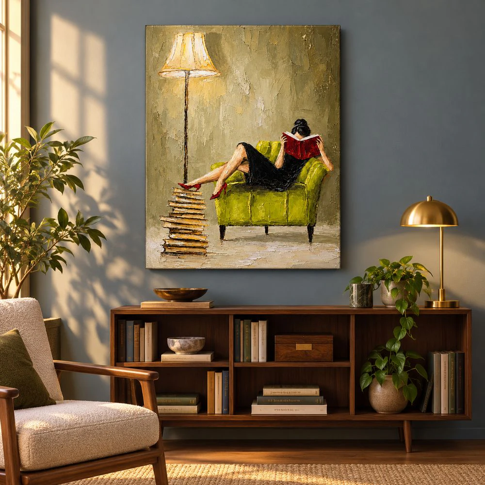 Quiet Reading Moment Canvas Wall Art