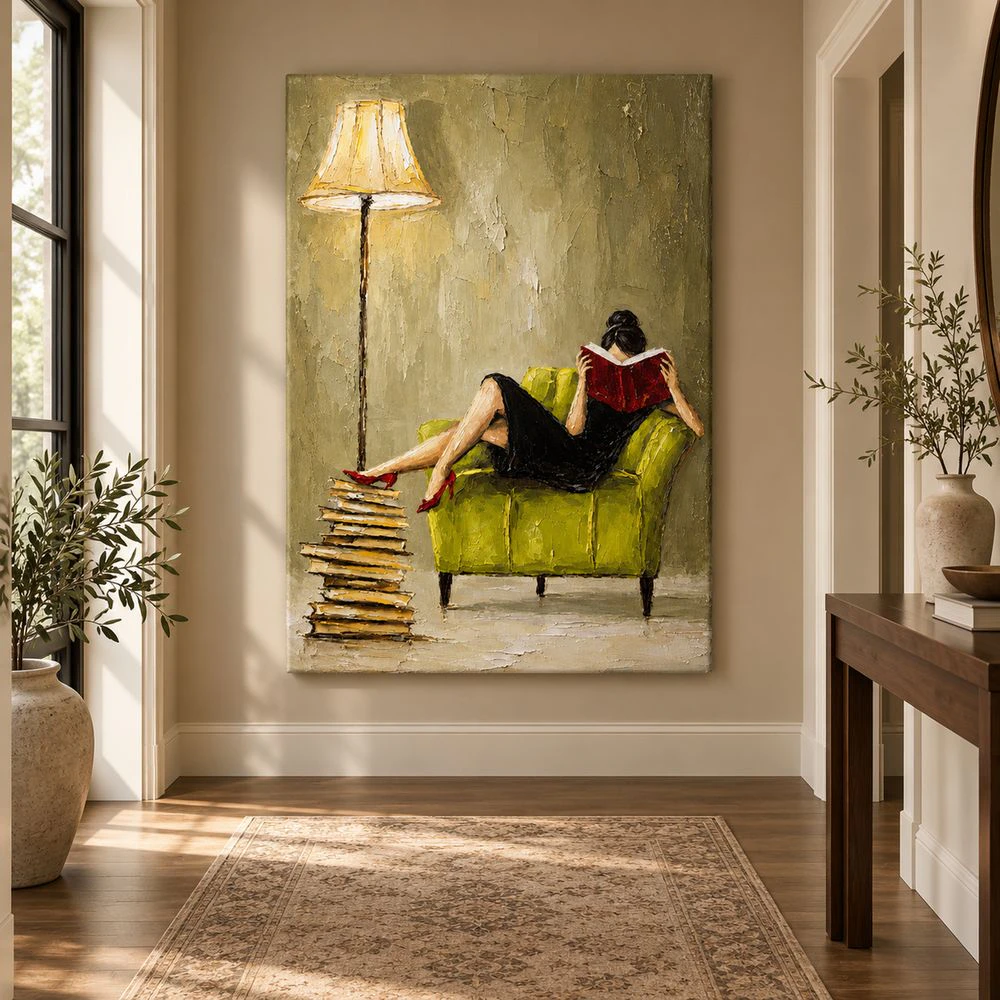 Quiet Reading Moment Canvas Wall Art