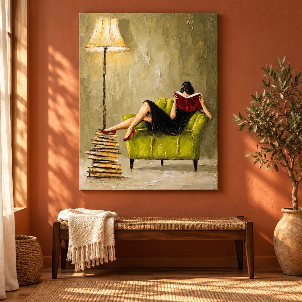 Quiet Reading Moment Canvas Wall Art