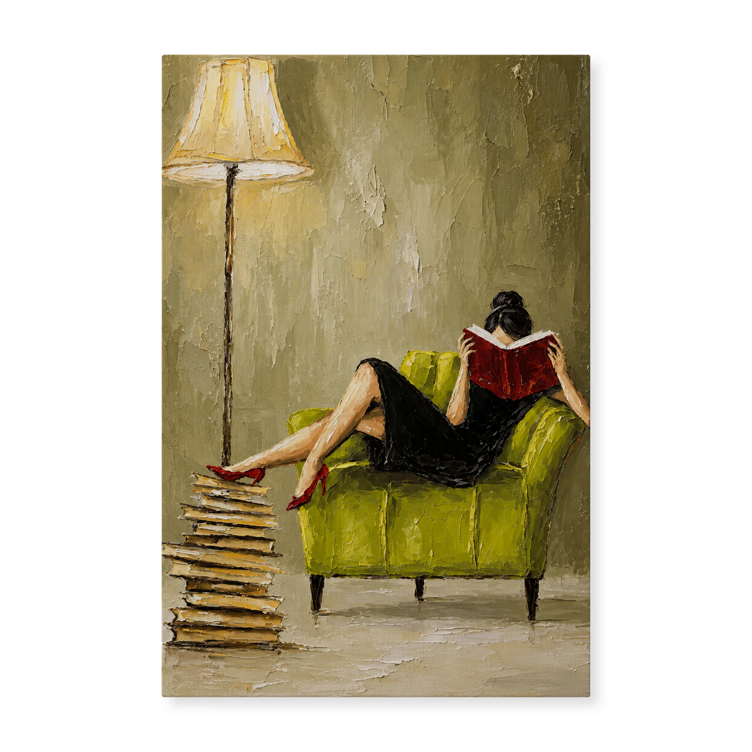 Quiet Reading Moment Canvas Wall Art