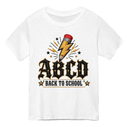 ABCD Lightning Bolt Pencil Rock Heavy Metal Back To School Design