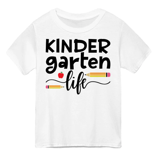 Kindergarten Life - Cute Back To School Apple & Pencil Graphic