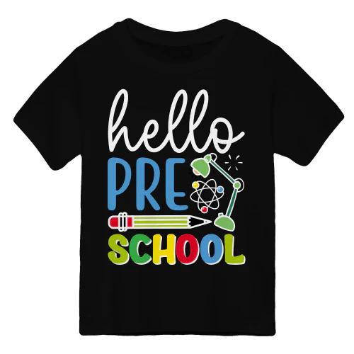 Hello Pre School - Cute Back To School Desk Lamp & Pencil Graphic