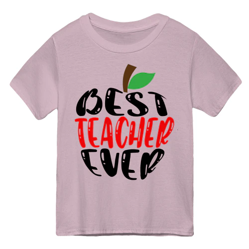 Best Teacher Ever - Minimalist Red Apple Leaf Back To School Graphic