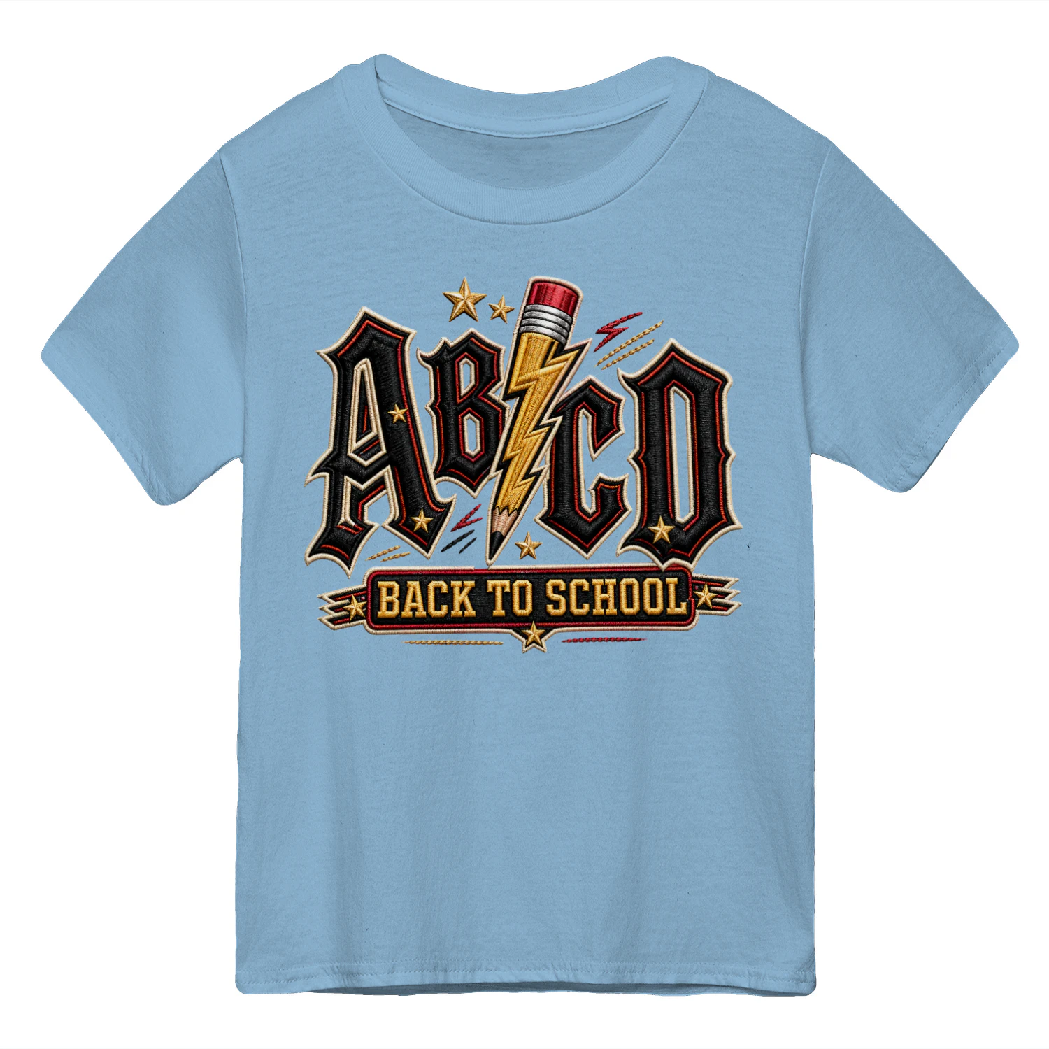 ABCD Lightning Bolt Pencil Heavy Metal Rock Back To School Design