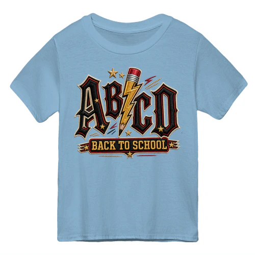 ABCD Lightning Bolt Pencil Heavy Metal Rock Back To School Design