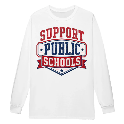 Support Public Schools Distressed Vintage Crest Graphic Design