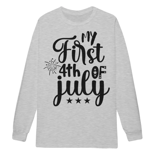 My First 4th Of July Patriotic Typography Cute Fireworks - Independence Day Design
