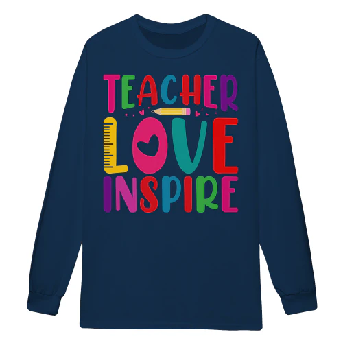 Teach Love Inspire Colorful Typography School Graphic Design