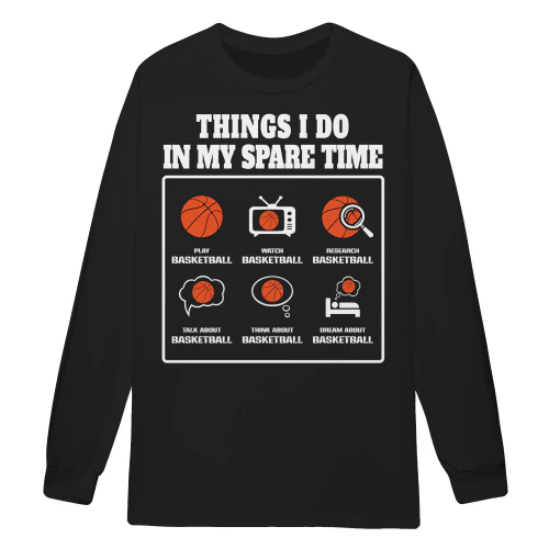 Things I Do In My Spare Time Funny Retro Basketball Hobbies Slogan - Basketball Player Design