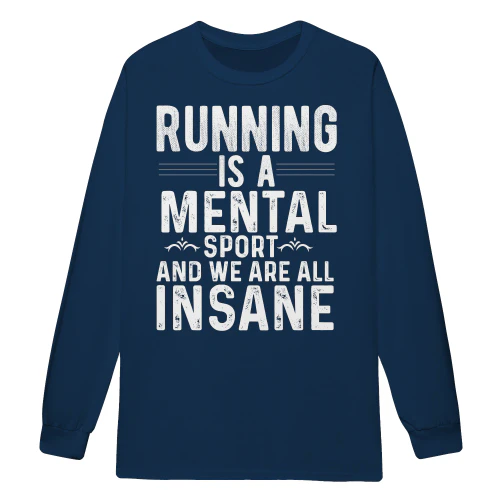 Running Is A Mental Sport Vintage Distressed Cross Country Graphic - Runner Motivation Design