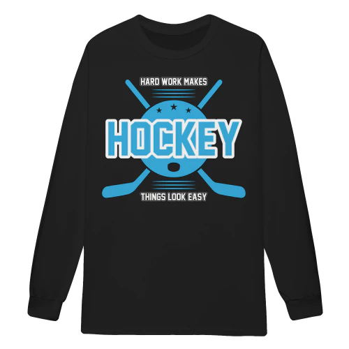 Hard Work Makes Hockey Look Easy Retro Athletic Sports Graphic - Hockey Player Design