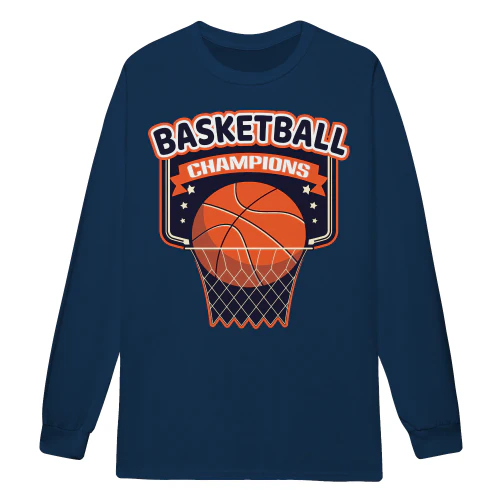 Basketball Champions Retro Navy Orange Net Swish Tournament - Basketball Team Design