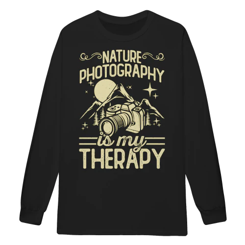 Nature Photography Is My Therapy - Vintage Mountain Wilderness Camera Graphic