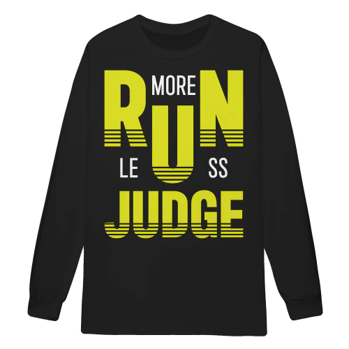 Run Judge Vintage Retro Yellow Speed Line Track and Field Typography - Runner Design