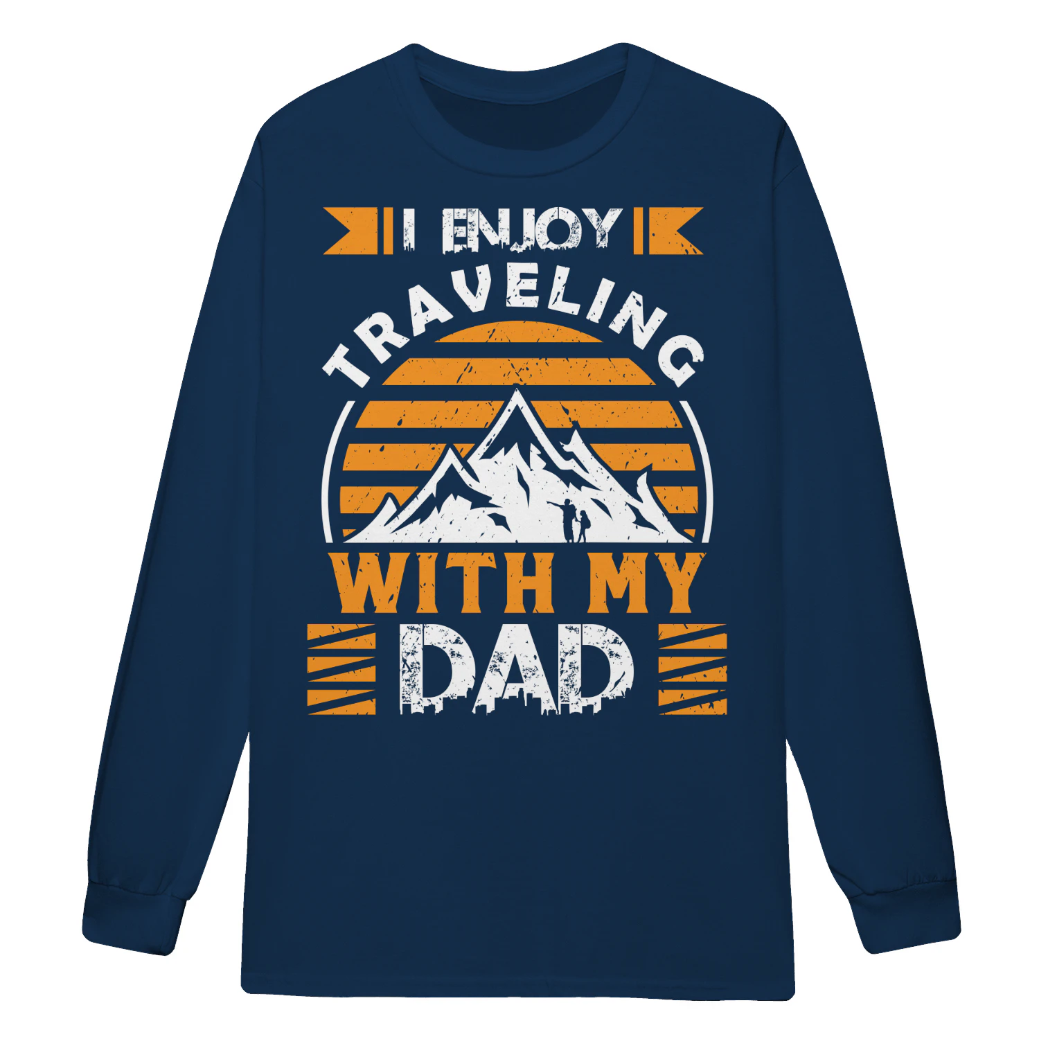 I Enjoy Traveling With My Dad Retro Blue Mountain Hiking - Family Travel Design