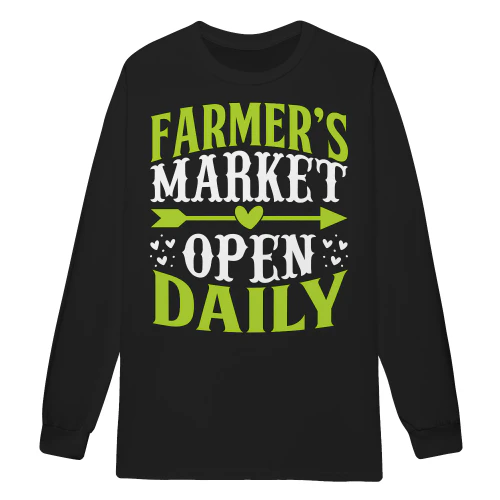 Farmer's Market Open Daily Cute Local Produce Country - Farm Stand Typography Design