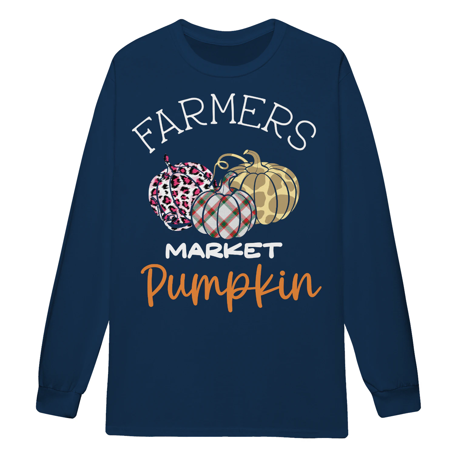 Farmers Market Pumpkin Leopard Plaid Pattern Fall Autumn - Farm Country Design