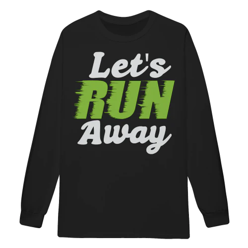 Let’s Run Away Vintage Distressed Green White Speed Motion Runner Graphic - Running Life Design
