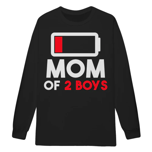 Mom Of 2 Boys Funny Typography Proud Boy Mom Family Gift - Birthday Design