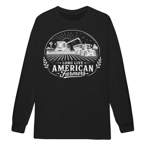 Long Live American Farmers Combine Harvester Tractor Agriculture - Farm Life Design