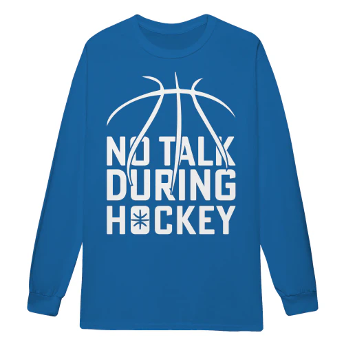 No Talk During Hockey Retro Sports Slogan Graphic - Hockey Fan Design