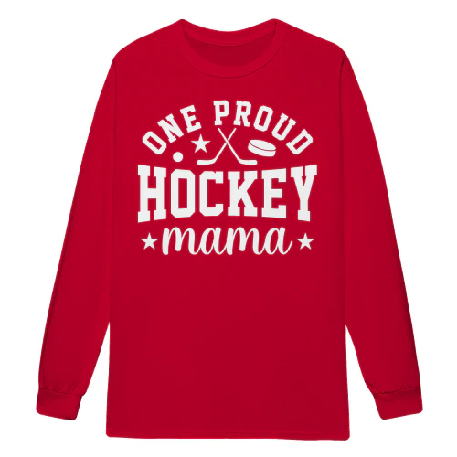 One Proud Hockey Mama Retro Distressed Sports Mom Slogan - Hockey Mom Design