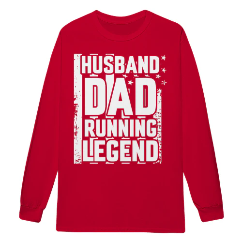 Husband Dad Running Legend Vintage Distressed US Flag Patriotic Family - Runner Design