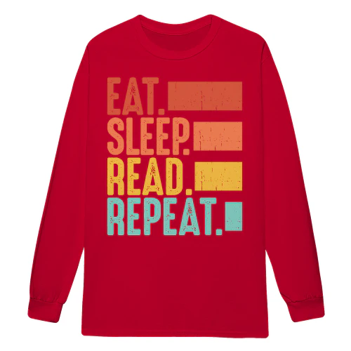 Eat Sleep Read Repeat Funny Book Lover Quote Colorful Reading - Bookworm Design