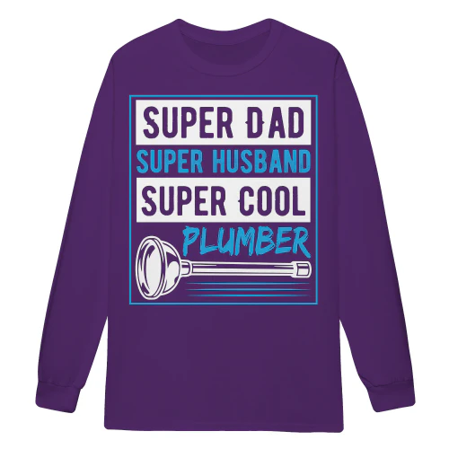 Super Dad Super Husband Super Cool Plumber - Father Plumbing Tradesman Design
