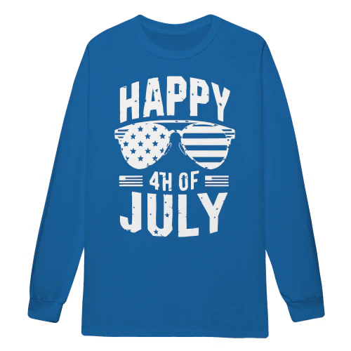 Happy 4th Of July American Flag Sunglasses Patriotic Typography - Independence Day Design