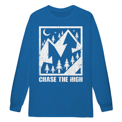 Chase The High Mountain Hiking Outdoor Adventure Vintage - Travel Design