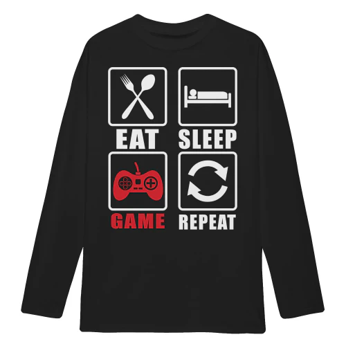 Eat Sleep Game Repeat Funny Video Game Controller - Gamer Graphic Design