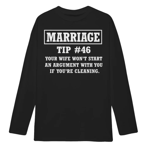 Marriage Tip #46 Funny Wife Humor Cleaning Advice Relationship Joke - Bold Vintage Marriage Design