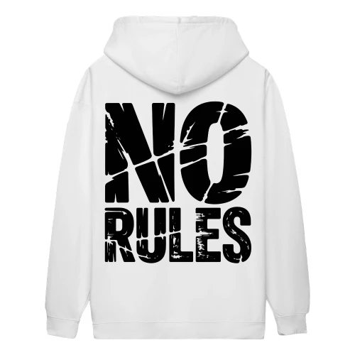 No Rules Bold Cracked Lettering - Funny Rebel Attitude Graphic