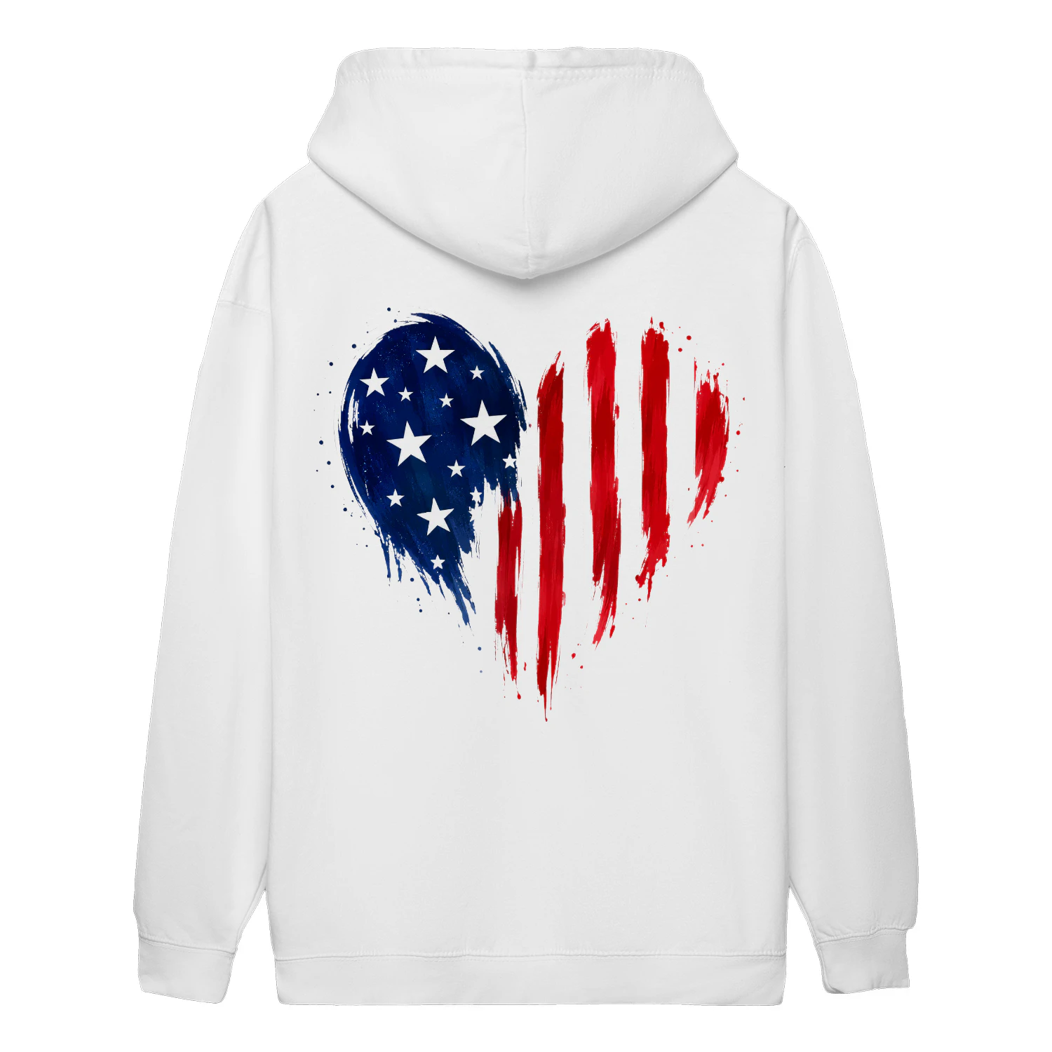Patriotic American Flag Heart Brushstroke Painted USA - 4th Of July Design