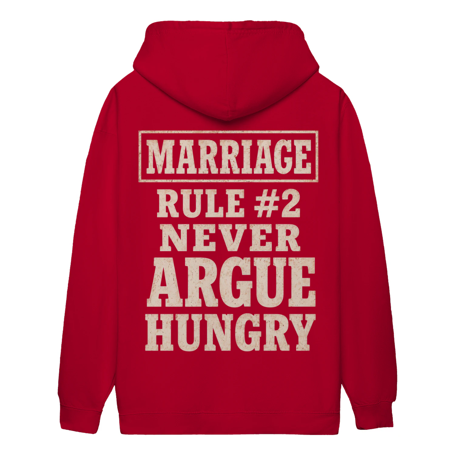 Marriage Rule #2 Never Argue Hungry - Funny Marriage Humor Husband Wife Couple Joke Vintage Design