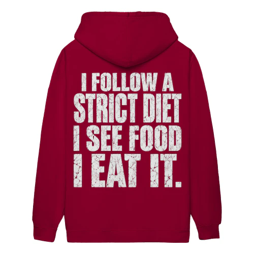 I Follow A Strict Diet I See Food I Eat It Distressed Funny Foodie - Sarcastic Food Lover Design