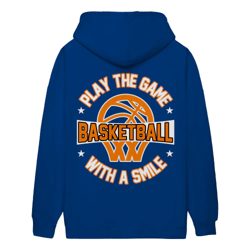 Play The Game Basketball With A Smile Retro Orange Circular Emblem - Sports Design