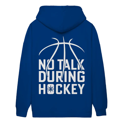 No Talk During Hockey - Funny Basketball Graphic Mashup Slogan for Sports Fans