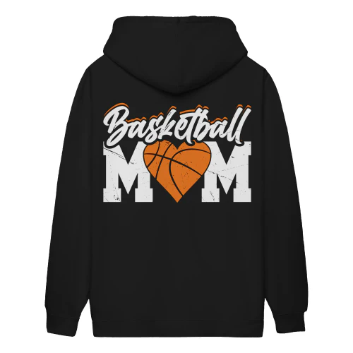 Basketball Mom Heart Graphic - Game Day Sports Parent Design