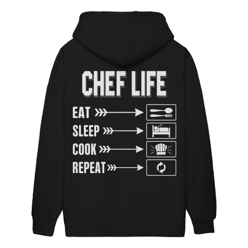 Chef Life Eat Sleep Cook Repeat Culinary Routine Kitchen - Chef Design