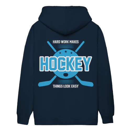Hard Work Makes Hockey Look Easy - Retro Athletic Sports Graphic