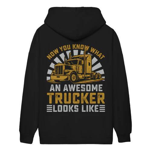Now You Know What An Awesome Trucker Looks Like Retro Big Rig - Trucking Design
