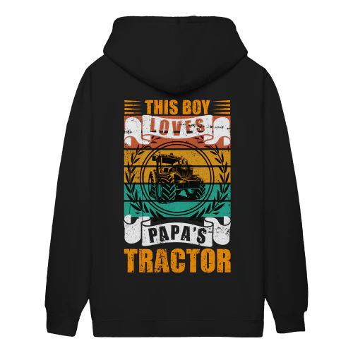 This Boy Loves Tractor Retro Vintage Sunset - Kids Farmer Graphic