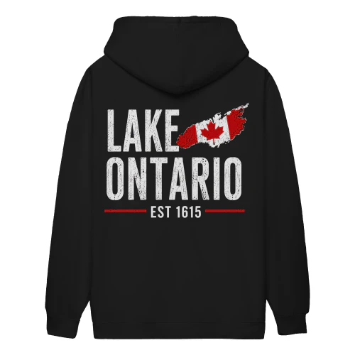 Lake Ontario Canada Flag Brushstroke Vintage Established 1615 - Canadian Heritage Design