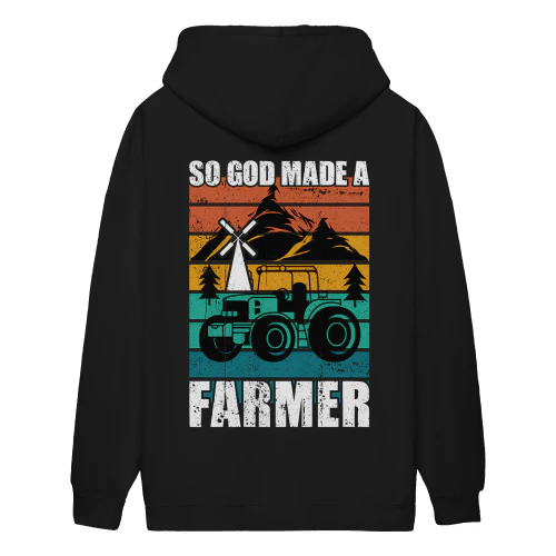 So God Made A Farmer Retro Sunset Tractor Windmill Farming - Agriculture Design