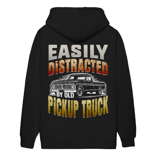 Easily Distracted By Old Pickup Trucks Vintage Classic Automobile Retro - Truck Driver Design