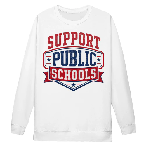 Support Public Schools Distressed Vintage Crest Graphic Design